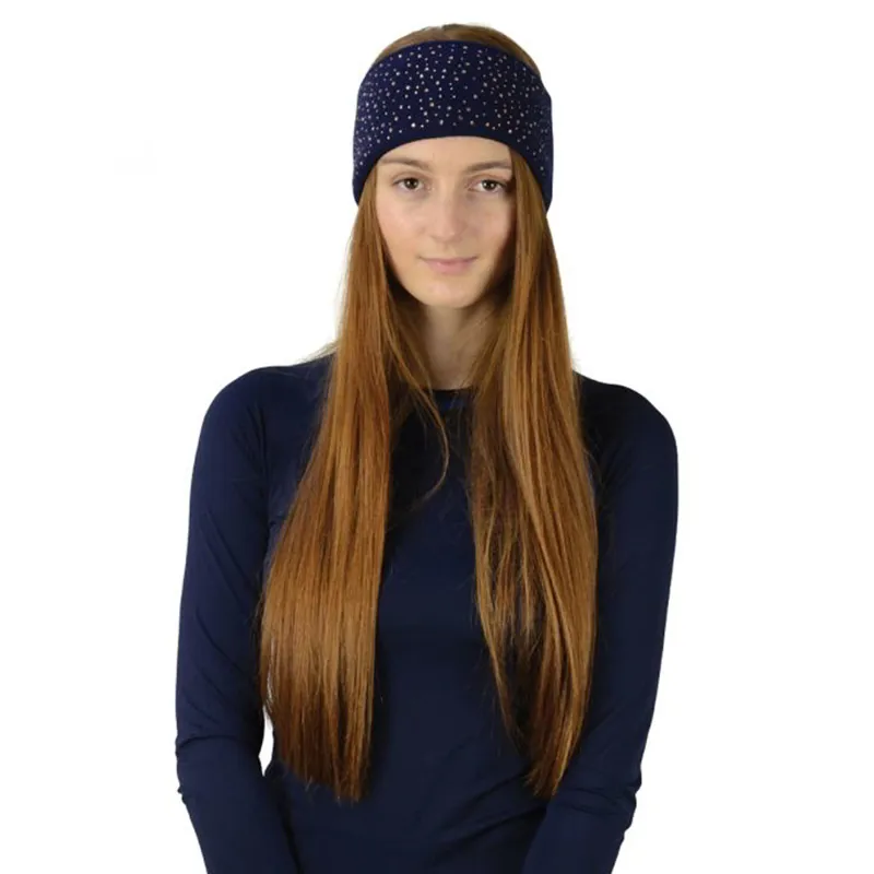Hy Equestrian Alaska Diamante Headband - Navy/Rose Gold